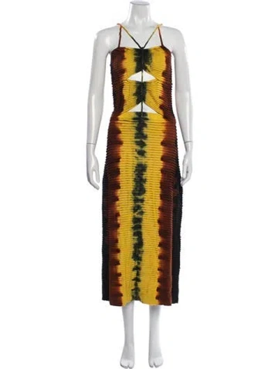 Pre-owned Altuzarra Tie-dye Print Midi Length Dress In Orange
