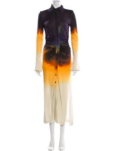 Pre-owned Altuzarra Tie-dye Print Midi Length Dress In Purple