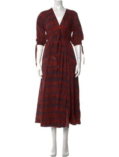 Pre-owned Altuzarra Tie-dye Print Midi Length Dress In Red