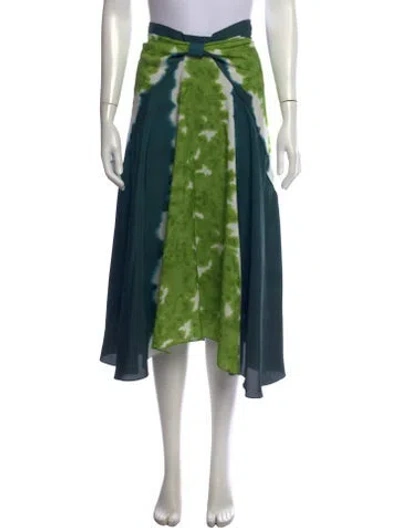 Pre-owned Altuzarra Tie-dye Print Midi Length Skirt In Blue/green