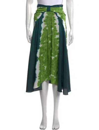 Pre-owned Altuzarra Tie-dye Print Midi Length Skirt In Green