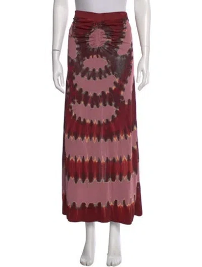 Pre-owned Altuzarra Tie-dye Print Midi Length Skirt W/ Tags In Red