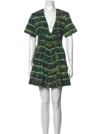 Pre-owned Altuzarra Tie-dye Print Mini Dress In Green