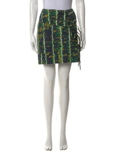 Pre-owned Altuzarra Tie-dye Print Mini Skirt In Green