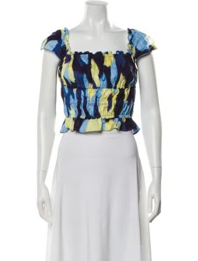 Pre-owned Altuzarra Tie-dye Print Square Neckline Crop Top In Multi