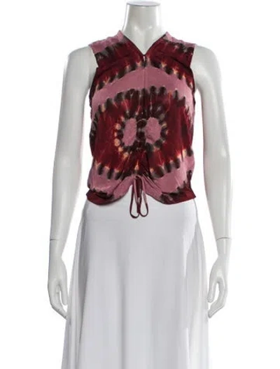 Pre-owned Altuzarra Tie-dye Print V-neck Blouse In Pink
