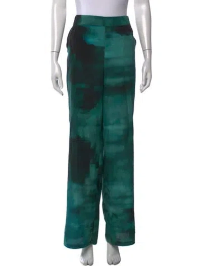 Pre-owned Altuzarra Tie-dye Print Wide Leg Pants In Green