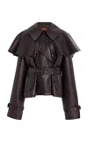 Altuzarra Tim Cropped Leather Trench Coat In Brown