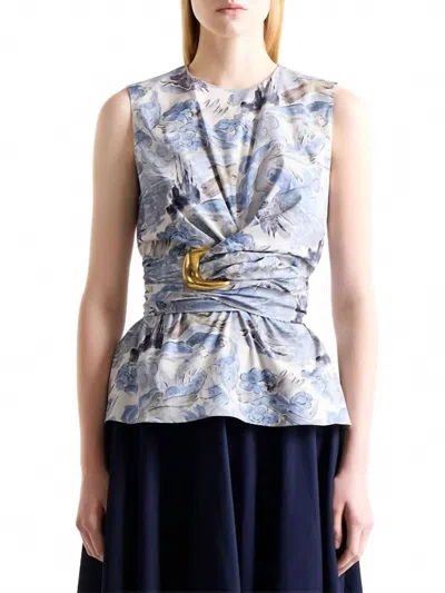 Altuzarra Tizzy Buckle Wrap Top In Berry Blue Mythical