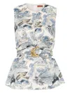 Altuzarra Tizzy Sleeveless Wrap Top In Blue