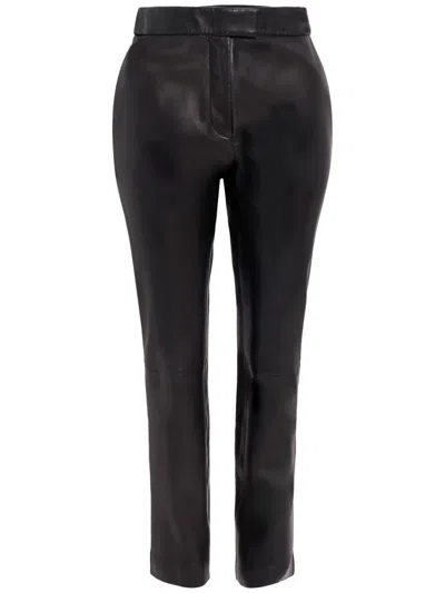 Altuzarra Tod Slim-cut Leather Trousers In Black