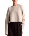 Altuzarra Trip Wool-cashmere Rib Handkerchief Crop Sweater In Bleaker Mel