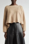 Altuzarra Trip Wool-cashmere Rib Handkerchief Crop Sweater In Bleaker Melange