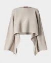 Altuzarra Trip Wool-cashmere Rib Handkerchief Crop Sweater In Bleaker Mel