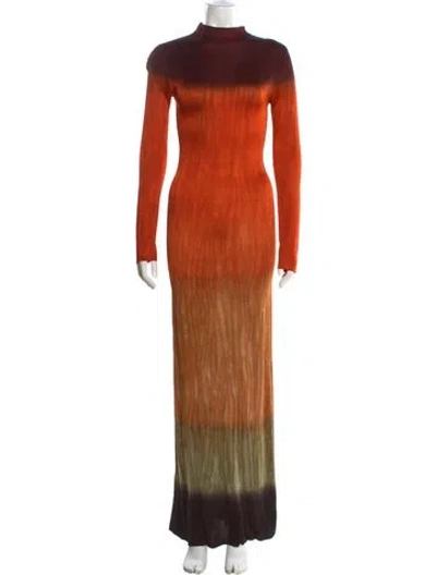 Pre-owned Altuzarra Turtleneck Long Dress In Orange