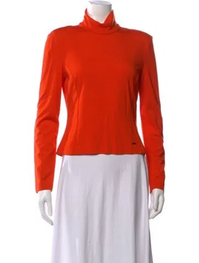 Pre-owned Altuzarra Turtleneck Long Sleeve Top In Orange