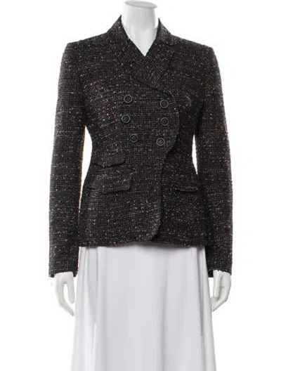 Pre-owned Altuzarra Tweed Pattern Blazer In Black