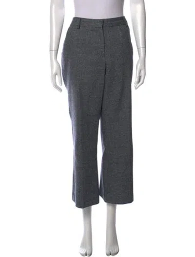 Pre-owned Altuzarra Tweed Pattern Wide Leg Pants In Grey