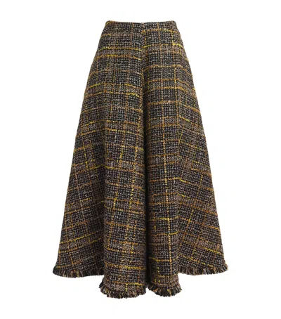 Altuzarra Tweed Varda Midi Skirt In Black