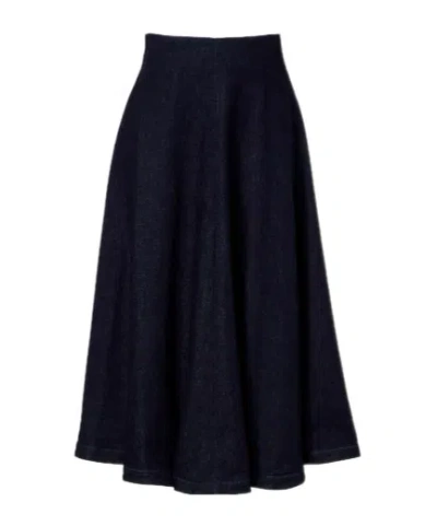 Altuzarra Varda Denim Midi Skirt In Black
