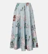 Altuzarra Varda Floral Silk Midi Skirt In Blue