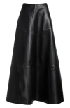 Altuzarra Varda A-line Leather Midi Skirt In 000001 Black