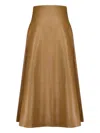 Altuzarra Varda Leather Midi Skirt In Brown