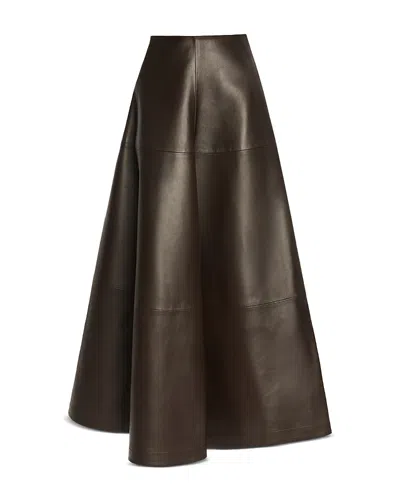 Altuzarra Varda Leather Skirt In Brown