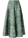 Altuzarra Varda Printed Silk Midi Skirt In Green