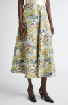 Altuzarra Varda Print A-line Skirt In Ivory Mythical Allover