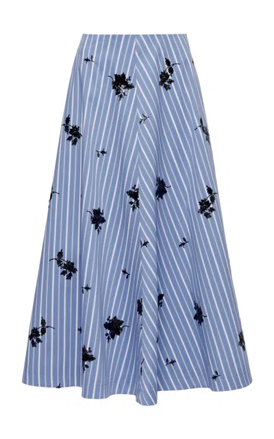 Altuzarra Varda Silk Midi Skirt In Blue