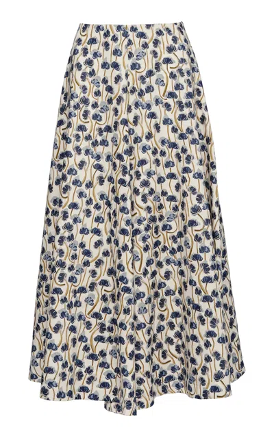 Altuzarra Varda Silk Midi Skirt In Multi