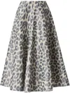 Altuzarra Varda Leopard Print A-line Midi Skirt In Grey