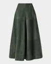 Altuzarra Varda Suede Midi Skirt In Monstera