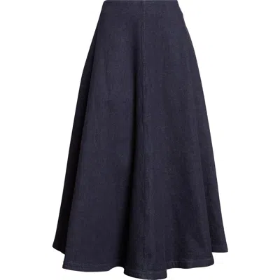 Altuzarra Varda Stretch Denim A-line Skirt In Blue