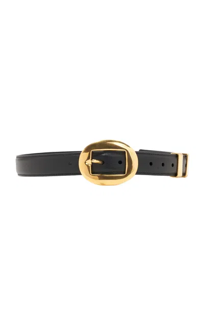 Altuzarra Vintage Brass Buckle Belt In Black
