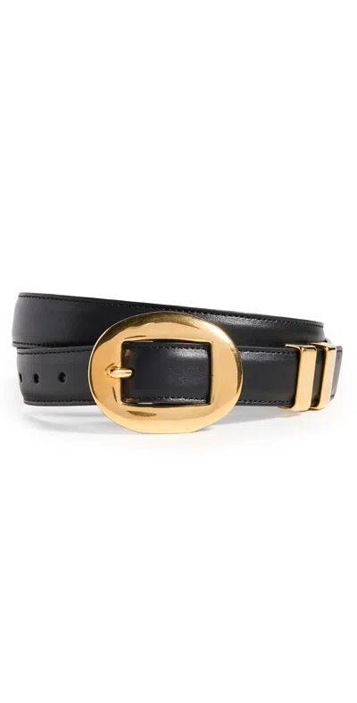 Altuzarra Vintage Brass Buckle Belt Black