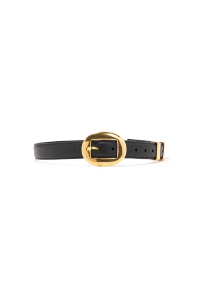 Altuzarra 'vintage' Brass Buckle Belt In Black