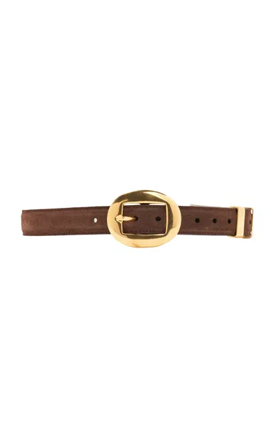 Altuzarra Vintage Brass Buckle Belt In Brown