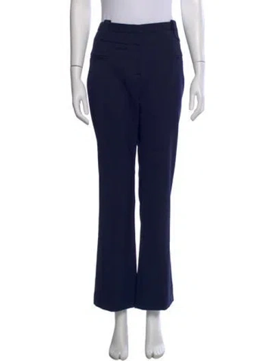 Pre-owned Altuzarra Virgin Wool Flared Pants In Blue