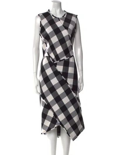 Pre-owned Altuzarra Virgin Wool Midi Length Dress In Black