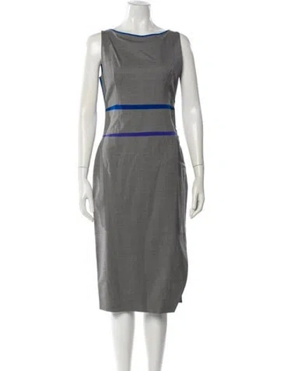 Pre-owned Altuzarra Virgin Wool Midi Length Dress In Gray