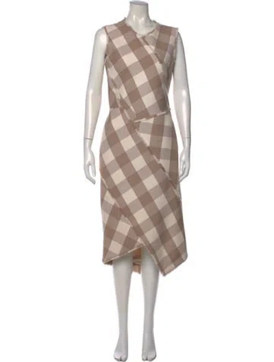 Pre-owned Altuzarra Virgin Wool Midi Length Dress In Neutral