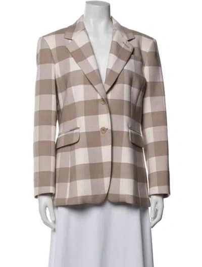 Pre-owned Altuzarra Virgin Wool Plaid Print Blazer In Neutral