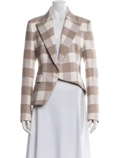 Pre-owned Altuzarra Virgin Wool Plaid Print Blazer In Neutrals