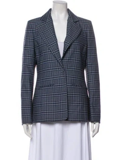 Pre-owned Altuzarra Virgin Wool Plaid Print Blazer W/ Tags In Blue