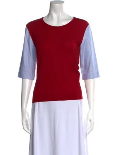 Pre-owned Altuzarra Virgin Wool Scoop Neck Top In Red