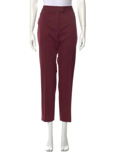 Pre-owned Altuzarra Virgin Wool Straight Leg Pants In Burgundy