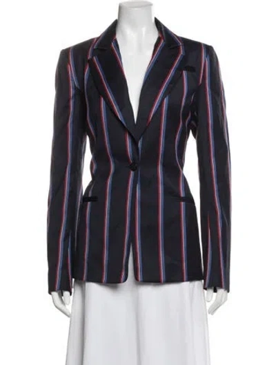 Pre-owned Altuzarra Virgin Wool Striped Blazer In Blue/red