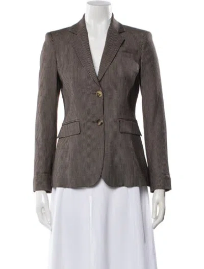 Pre-owned Altuzarra Virgin Wool Striped Blazer In Gray